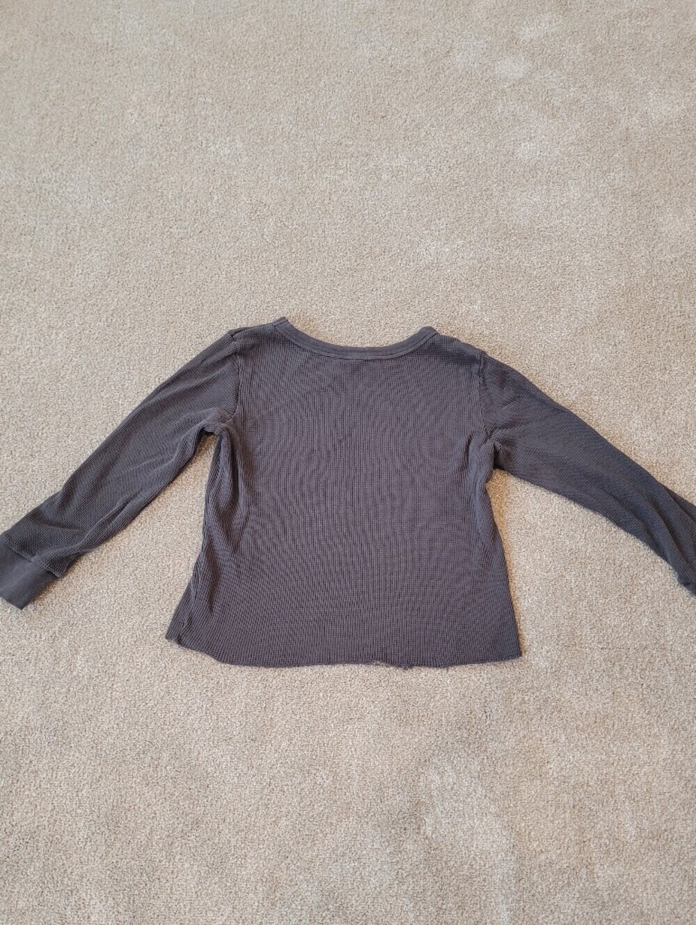 Skims Womens Dark Gray Waffle Knit Long Sleeve Shirt Size Small - Picture 4 of 4